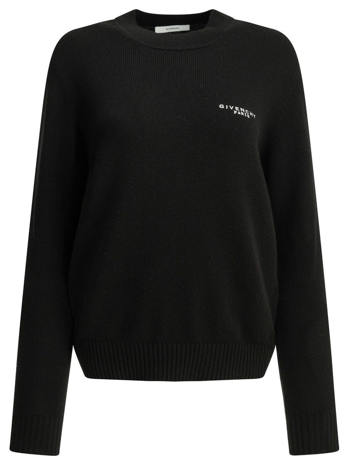 Givenchy Crew-Neck Sweater With Logo Knitwear - Nero | fb3ea7880ae56fb55a1ec494768122f777074813