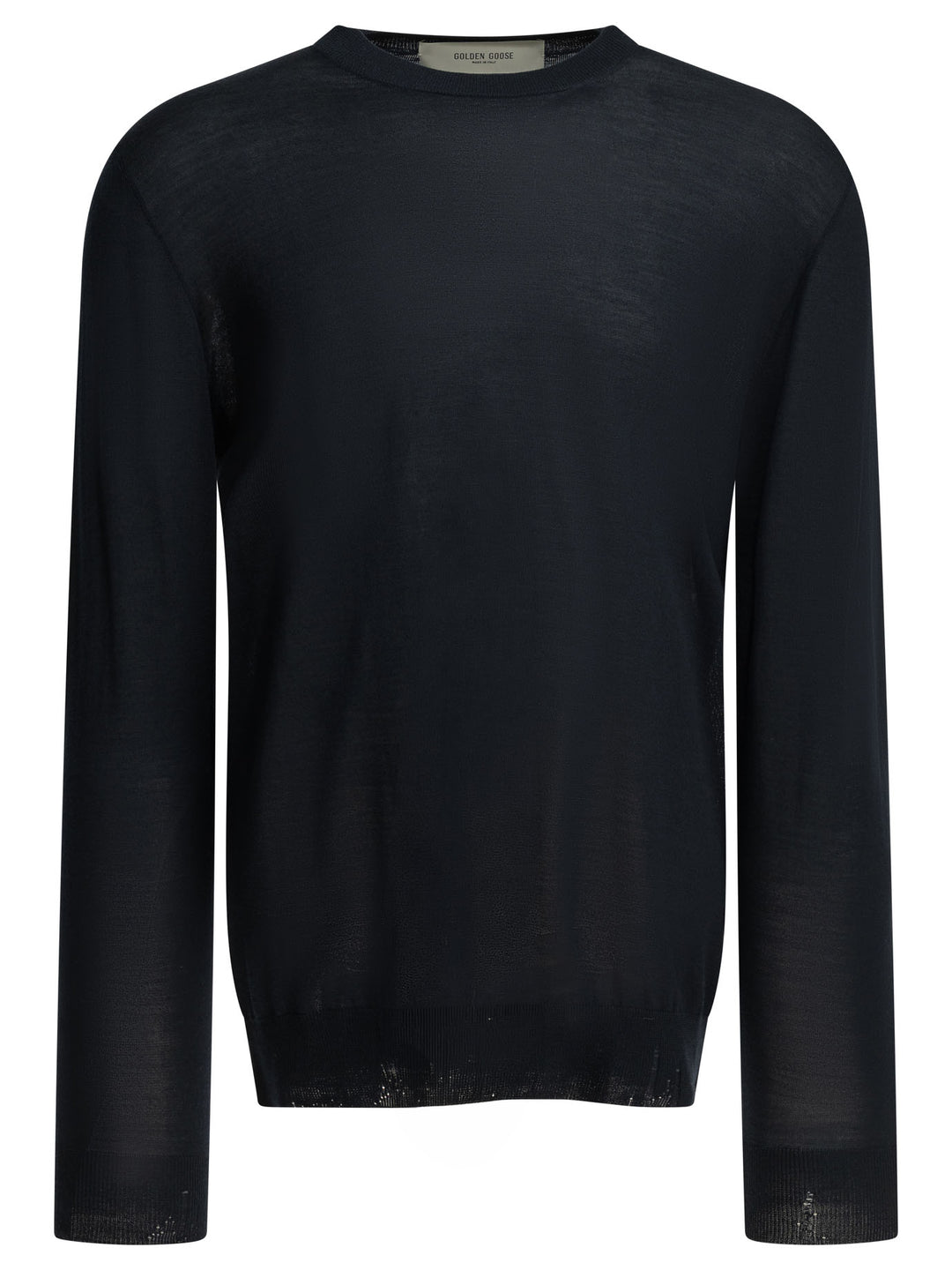 Golden Goose Wool Crew Neck Sweater Knitwear - Blu | 932ec3018cfede6abe4dd2f3893d60166c46de42