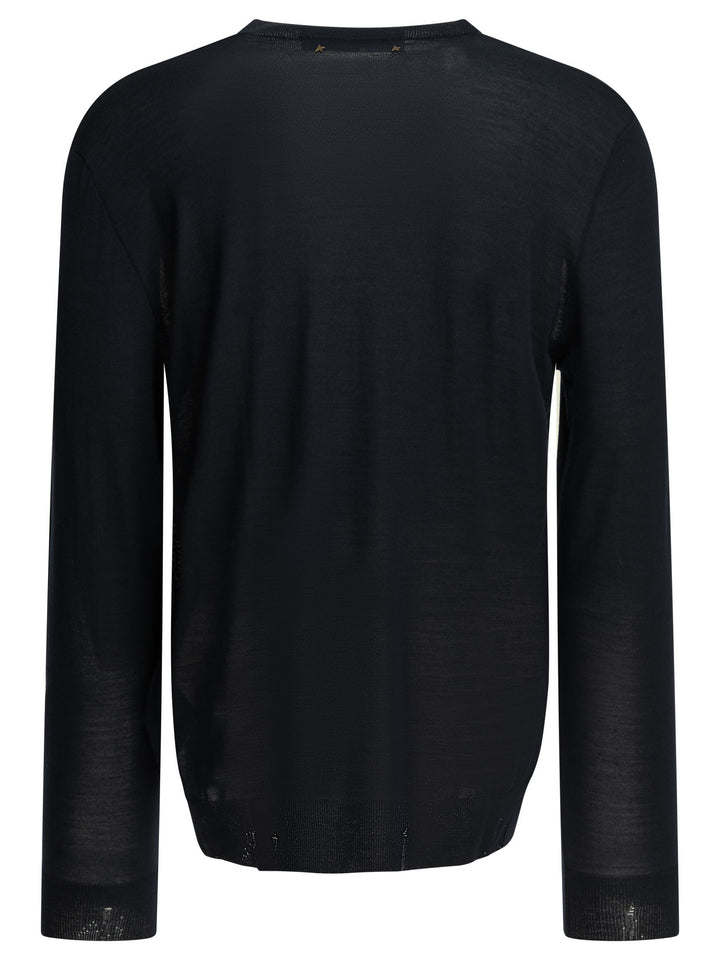 Golden Goose Wool Crew Neck Sweater Knitwear - Blu | 44fb05a68352a6a8a8ada3d6395b2fd4156892b8