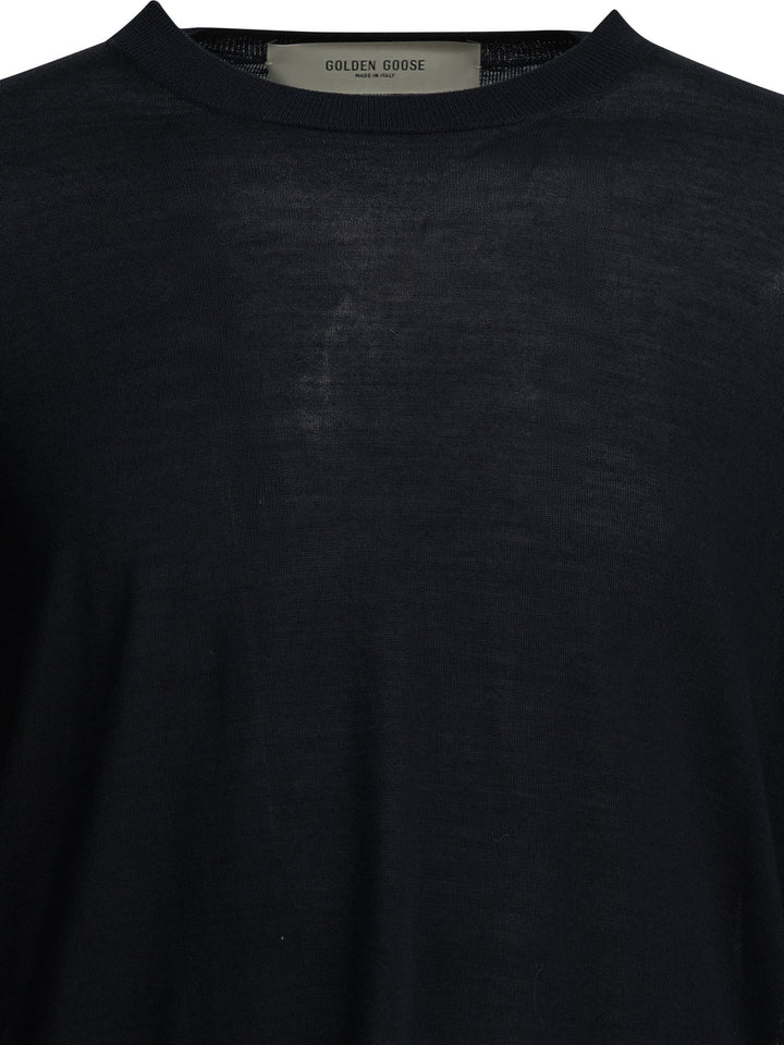 Golden Goose Wool Crew Neck Sweater Knitwear - Blu | e4f77420e936d7a764ff14811699ec28f5d1dd8f