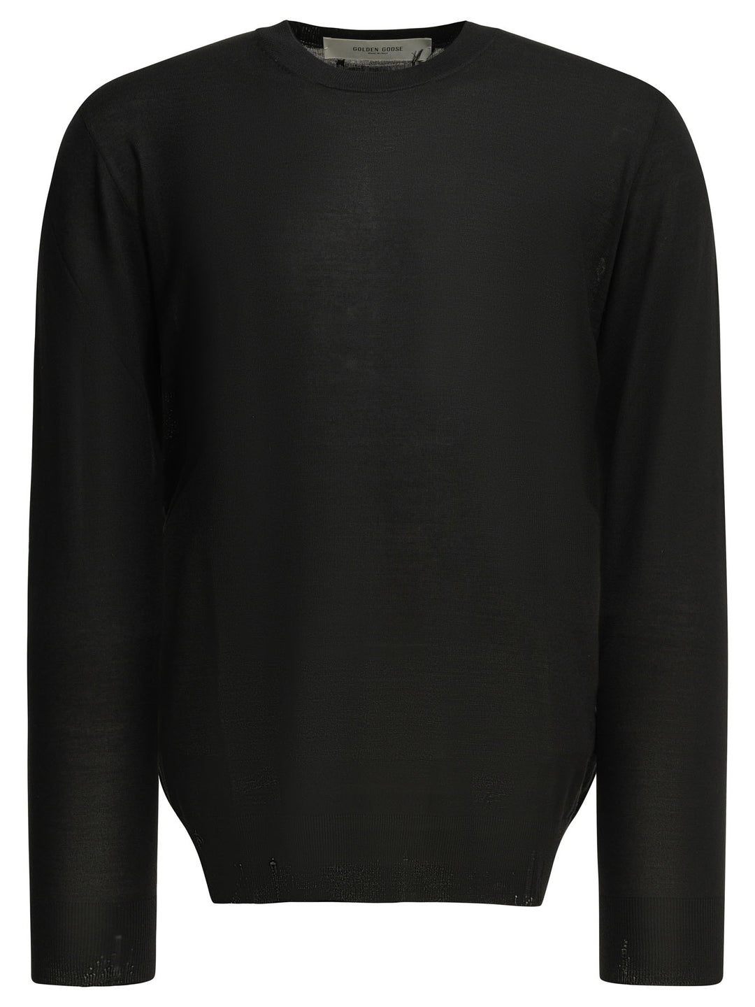 Golden Goose Wool Crew Neck Sweater Knitwear - Nero | 09260f76d77384e11ca9a1569a5b94a0c0cd2e26