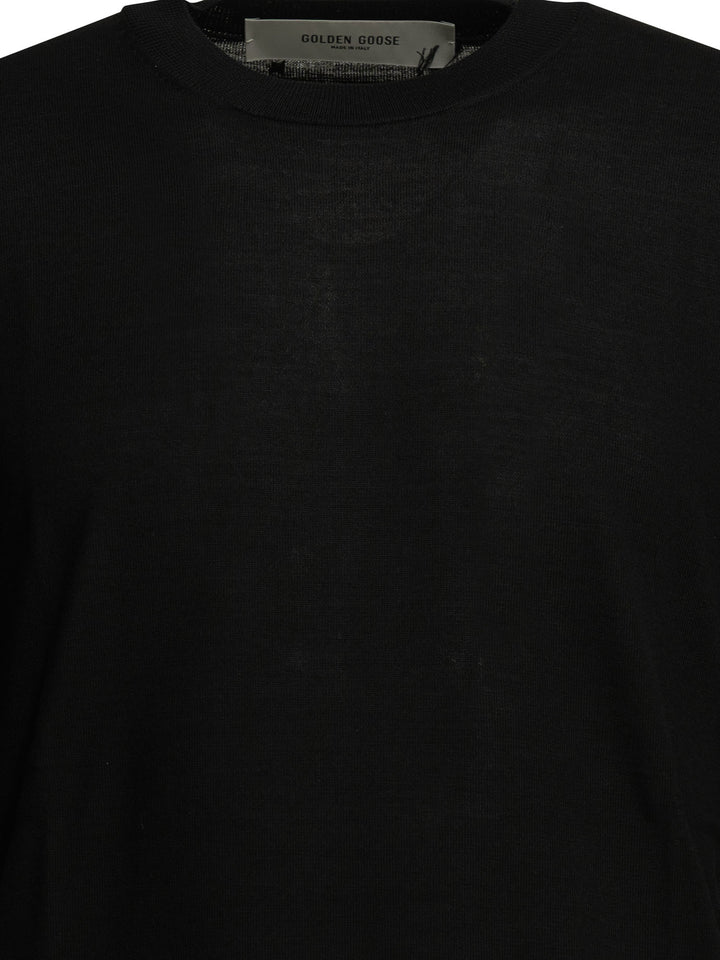 Golden Goose Wool Crew Neck Sweater Knitwear - Nero | 3da7d430aedeb51a6f6ee21499968b9702a1056e