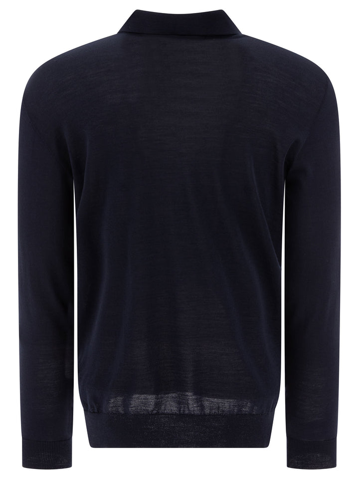 Golden Goose Wool Polo Sweater Knitwear - Blu | 82db4f1197d78e86d80c35943bf8393b7d5e3585
