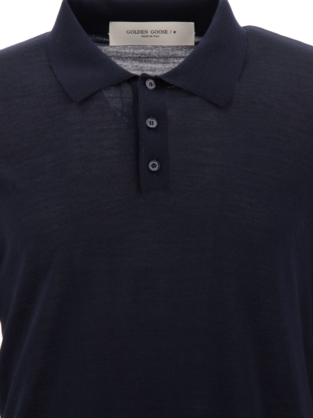 Golden Goose Wool Polo Sweater Knitwear - Blu | 94d5e8c6c417fb5e6897d86ad87afb7143411ae5
