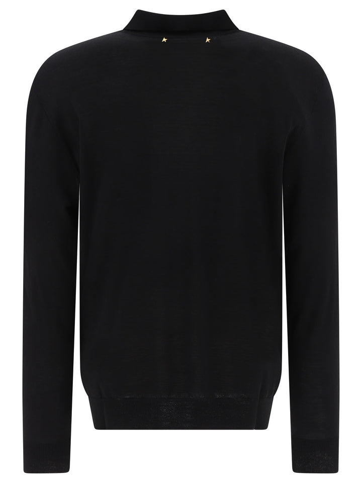Golden Goose Wool Polo Sweater Knitwear - Nero | 00b55ab78eb3a97bafeedb2422573bf84884cfac