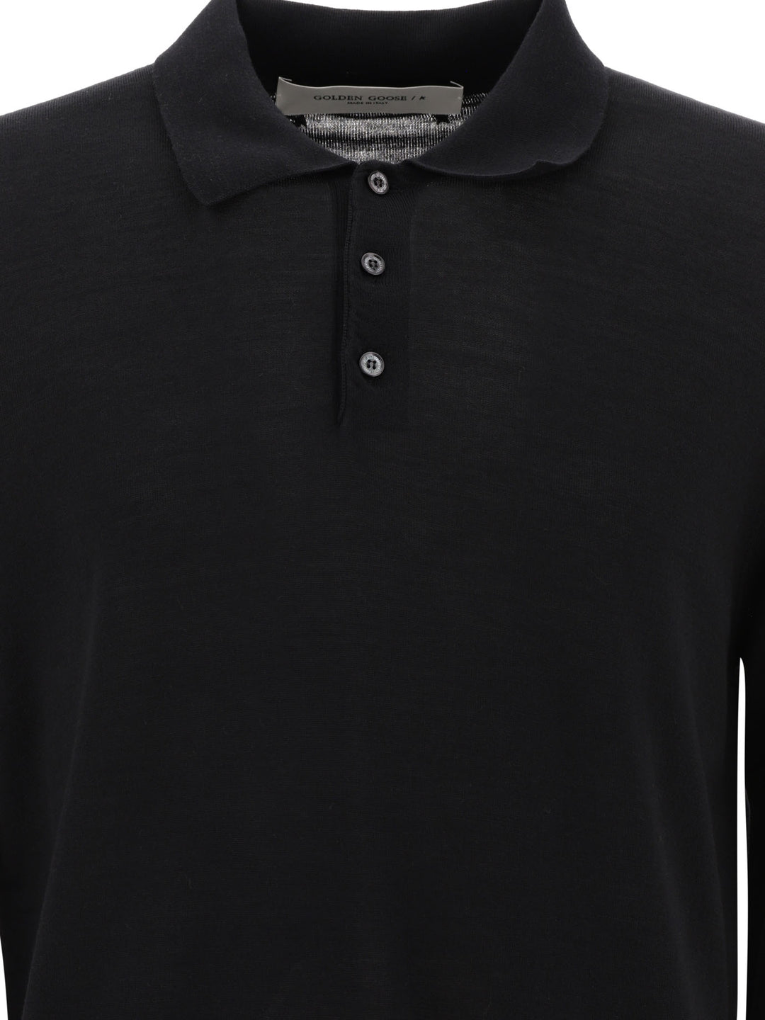 Golden Goose Wool Polo Sweater Knitwear - Nero | 60d742f2c06626dd8aea0a56b736e791e13bc755
