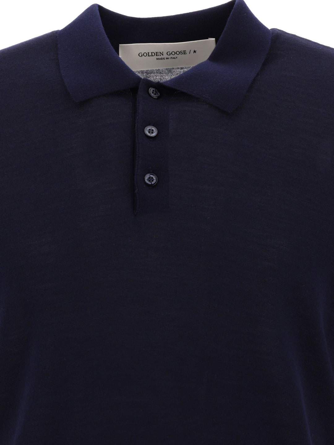 Golden Goose Merino Wool Button-Down Polo Shirt Polo shirts - Blu | 8af61f5d0d8cd15c73f860dc5a429902f9029065