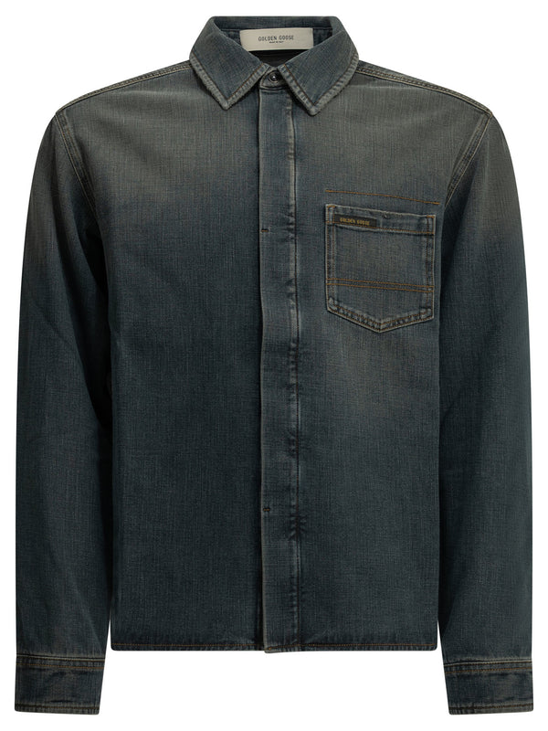 Casual Denim Shirt Shirts Blu