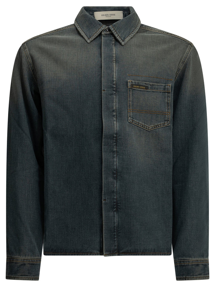 Golden Goose Casual Denim Shirt Shirts - Blu | eabc8143941174e92f5f6aede6526187609b9ebd