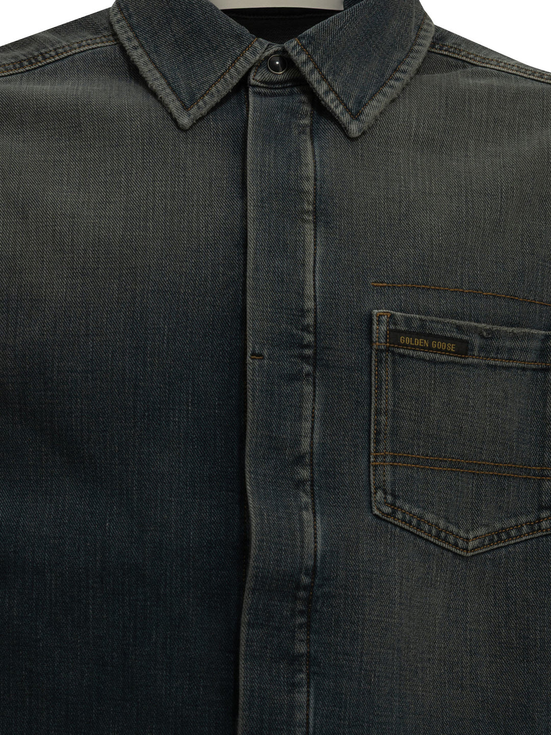 Golden Goose Casual Denim Shirt Shirts - Blu | c2150437122ebf44a09743cbec71d9a9f10aa6cd