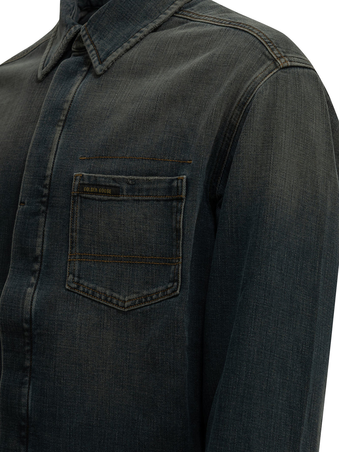 Golden Goose Casual Denim Shirt Shirts - Blu | d42b86faf9b04c8cec86d6070a236a6bdedca482