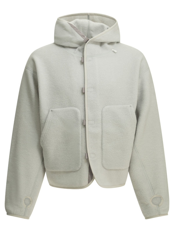 Wool-Blend Hooded Sweatshirt Sweatshirts Grey