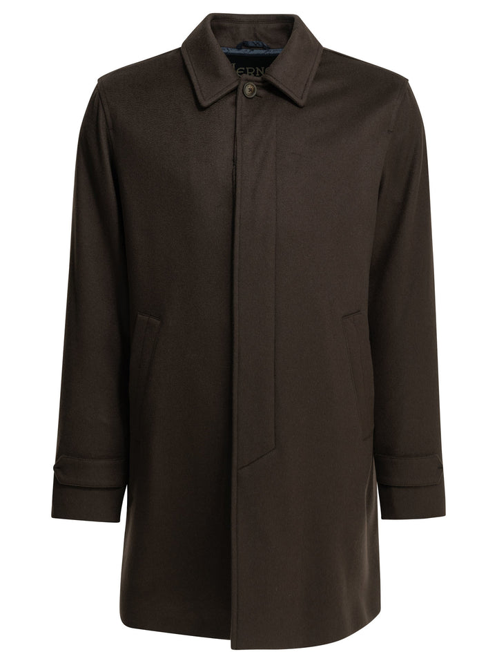 Herno Long Coat Made Of Pure Cashmere Jackets and Coats - Marrone | 38c3ec654362eb5169bcedcda9b786812197b156