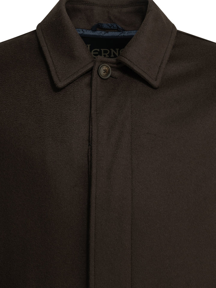 Herno Long Coat Made Of Pure Cashmere Jackets and Coats - Marrone | 7557281c900c19f88babc79463c402c6f96a75d3