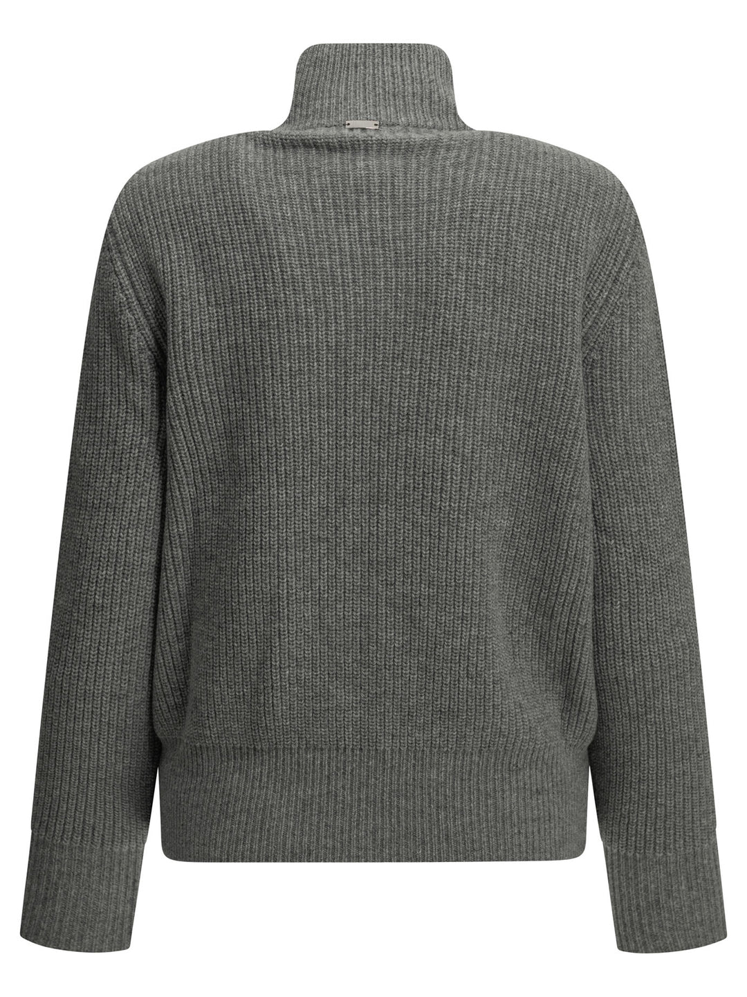 Herno Pure Wool Zip-Up Sweater Knitwear Grey