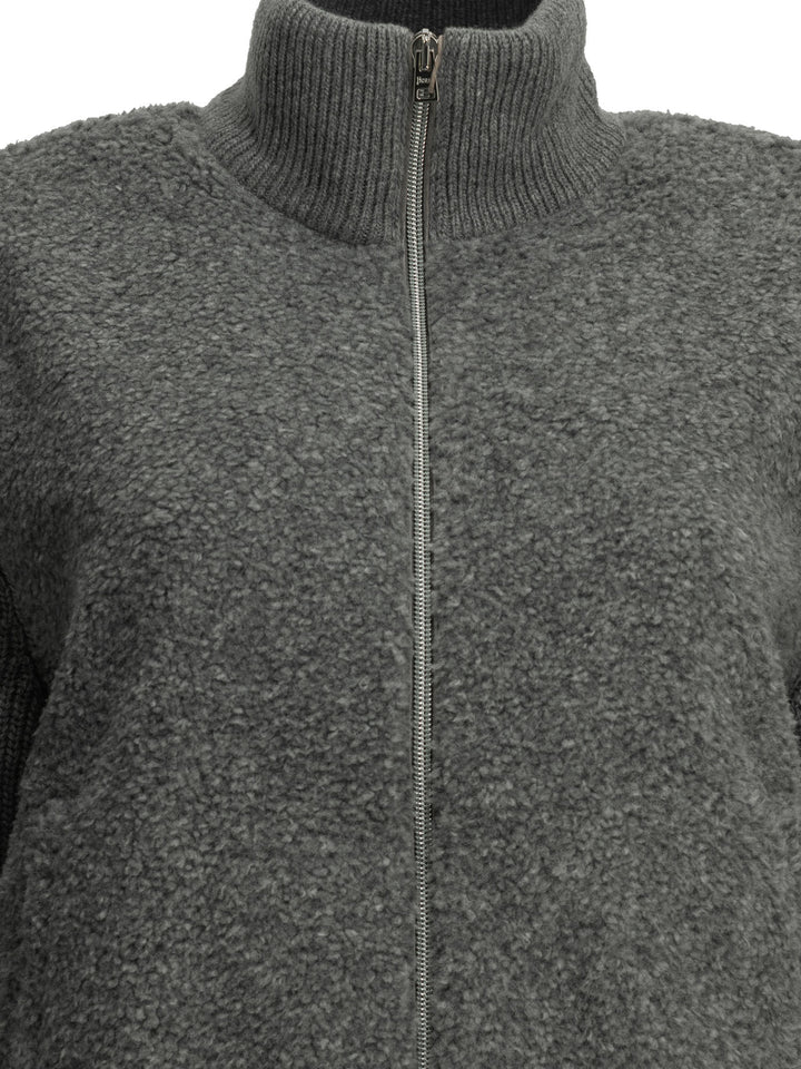 Herno Pure Wool Zip-Up Sweater Knitwear Grey