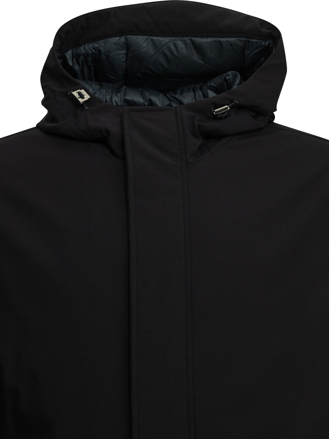 Herno Long Down Jacket In Stretch Twill Jackets and Coats - Blu | 751d39b51c1229435492ecc66e963438ee5b48c0