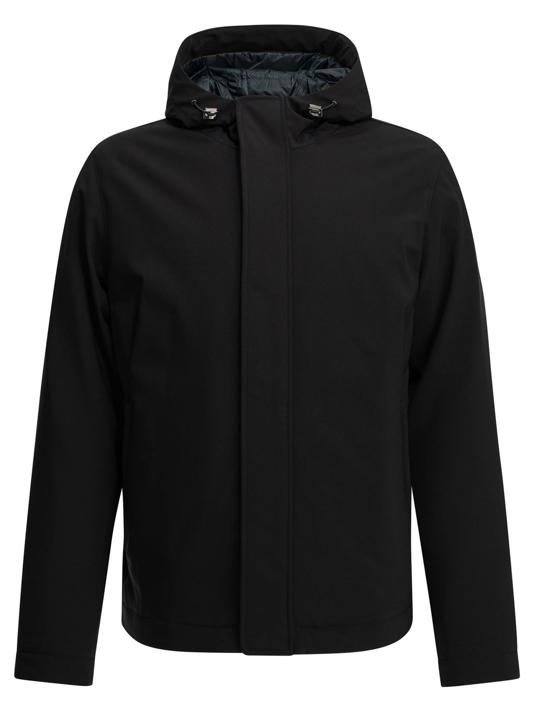 Herno Short Down Jacket In Stretch Twill Jackets and Coats - Blu | 4dd8a472de00e406fc38a84e62c42ffdcde33978