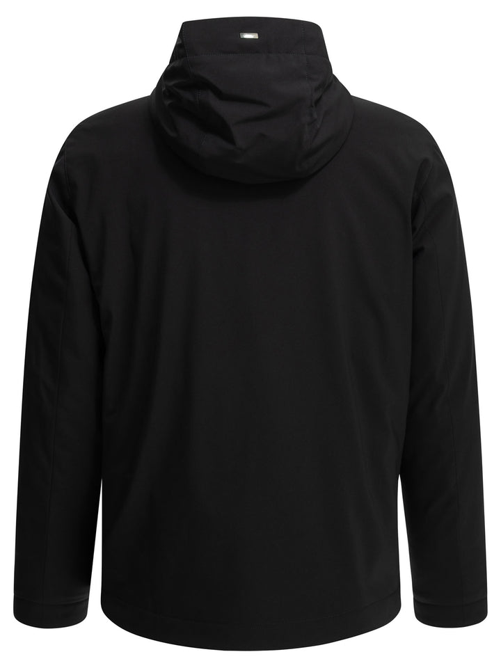 Herno Short Down Jacket In Stretch Twill Jackets and Coats - Blu | 0d75c5f1a7afc75b790e833f89aff8b15812278f