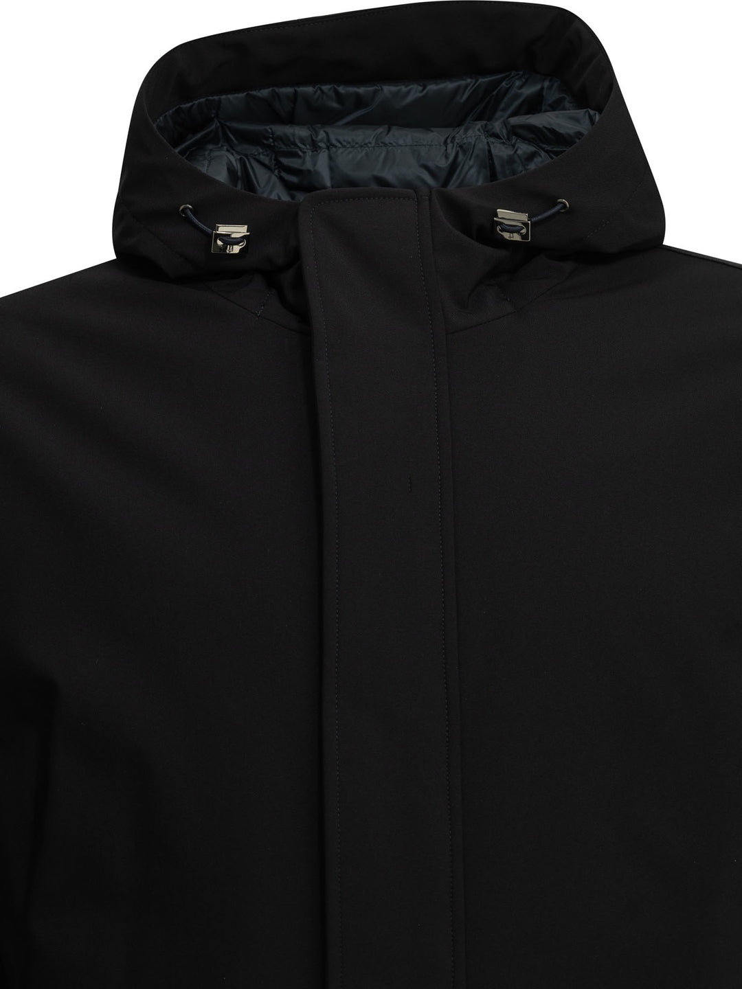 Herno Short Down Jacket In Stretch Twill Jackets and Coats - Blu | d5eb8d7de543c78612206d6b9cacc2d9a26ada93