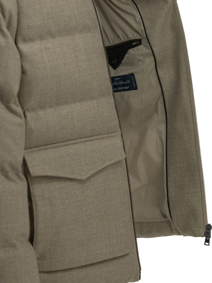 Herno Tweed Bomber Jacket Jackets and Coats - Beige | d4c49ba051a78e294984009ff619a0bfea137528