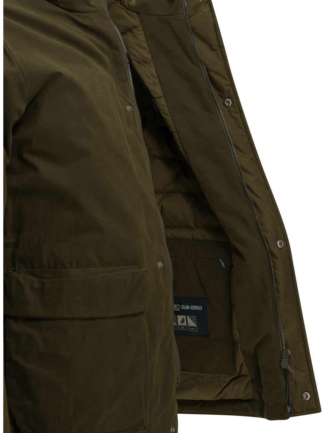 Herno Padded Parka Made Of Technical Cotton Jackets and Coats - Verde | 2ac78ed1a7999f26eab095e1a582e6bd79132c2f