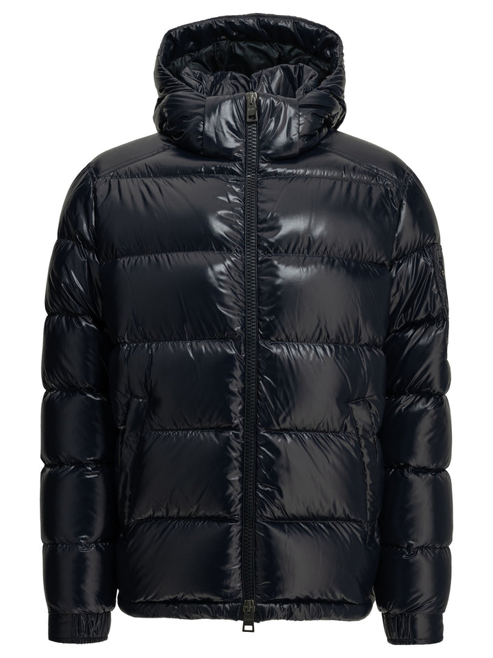 Herno Short Down Jacket With Logo Jackets and Coats - Blu | f6c5a36809412806b43bef83d9bbea8aebe9a93e