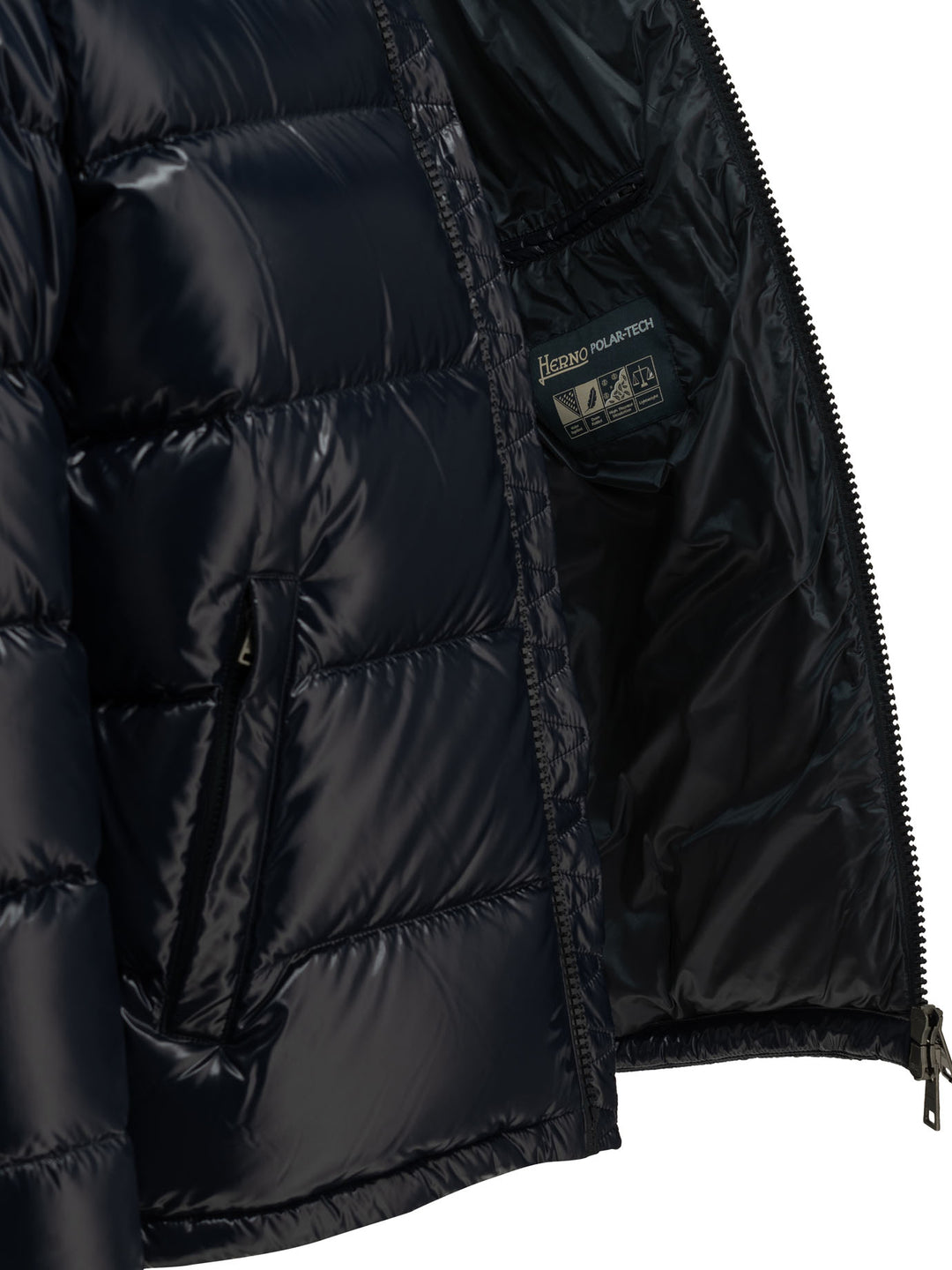 Herno Short Down Jacket With Logo Jackets and Coats - Blu | 911f91515719c24d86e588bfc6ea9895b67b1006