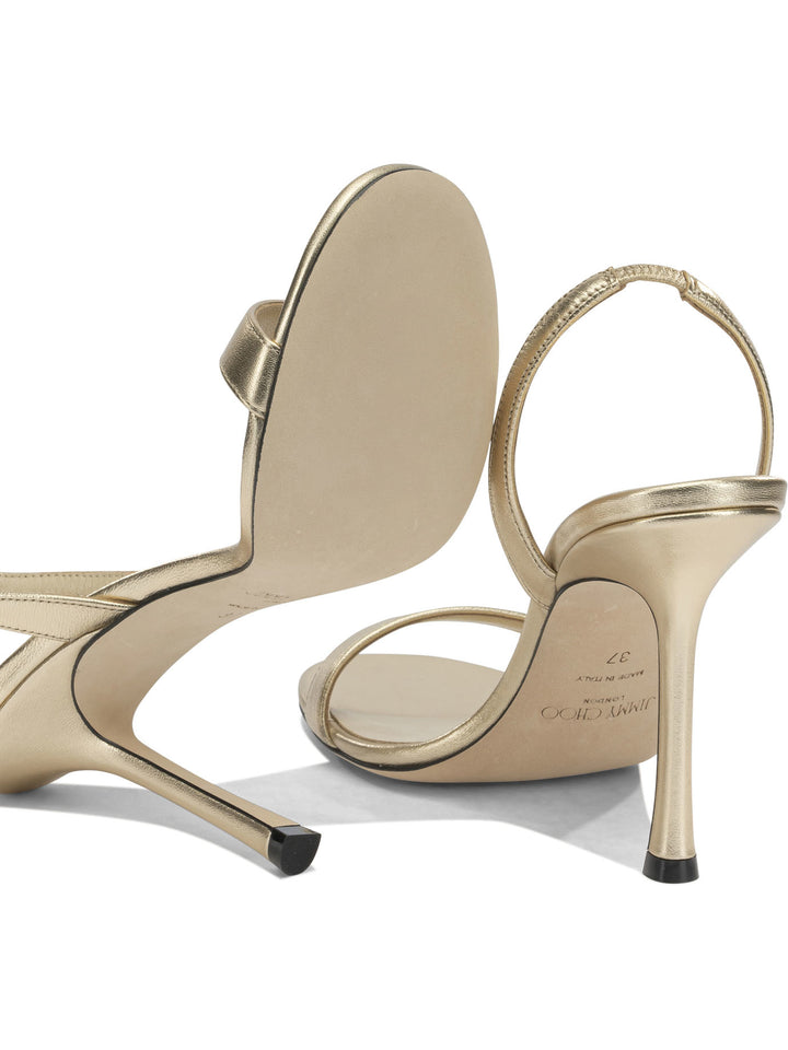 Jimmy Choo Jenn 100mm Sandali - Oro | 421115da736cea63f9be08fcf481b9e42c4946bb