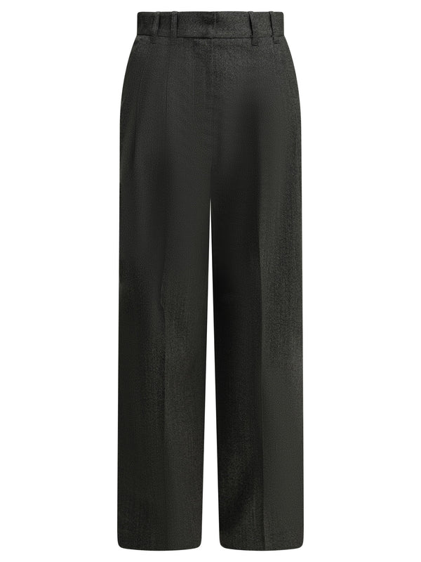 Pantalones de Sastrería en Mezcla de Lana Pantalones Gris