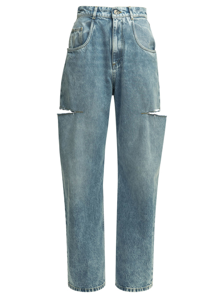 Maison Margiela Ripped Wide Leg Jeans - Blu | d9bc6845aaf877357cc31128e4a58f5b02f5be30