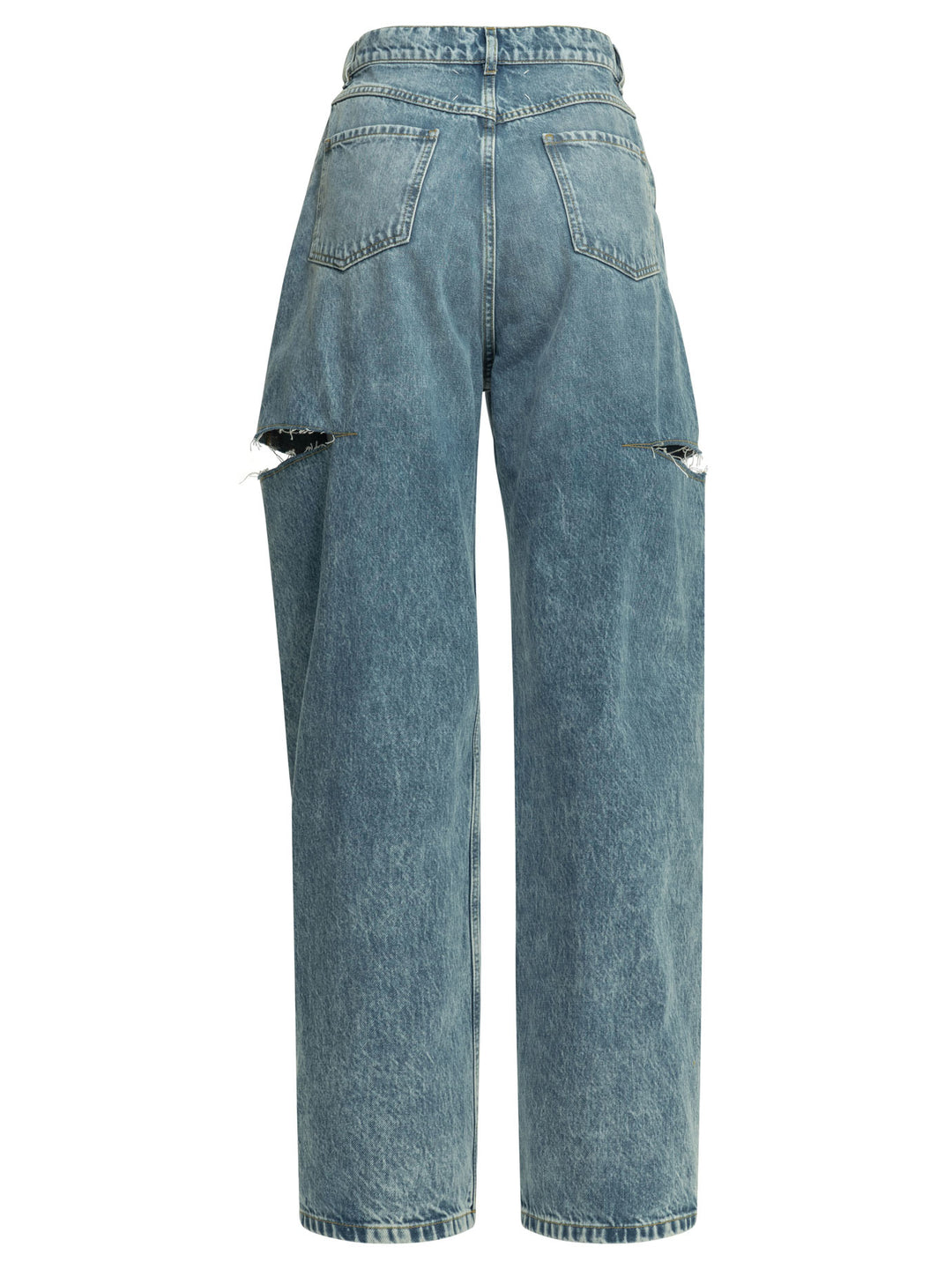 Maison Margiela Ripped Wide Leg Jeans - Blu | 0ffcf0fbe529acb6fc5448d6a033fbff0828199f