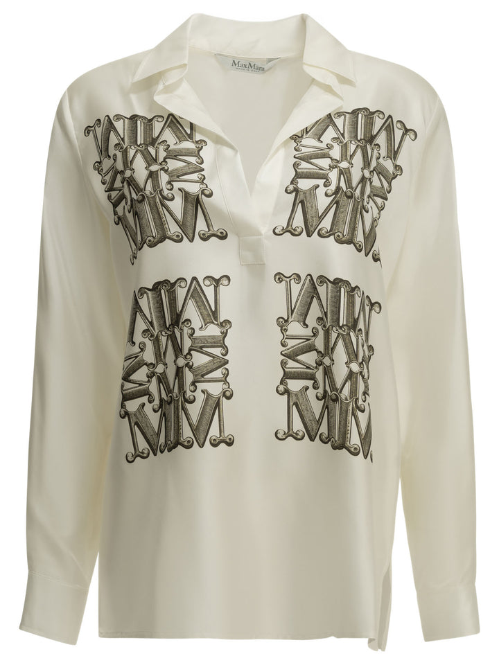 Max Mara Casual Silk Shirt Shirts - Bianco | fe3970e91c520053ee59a222bc4150c9ad3bf281