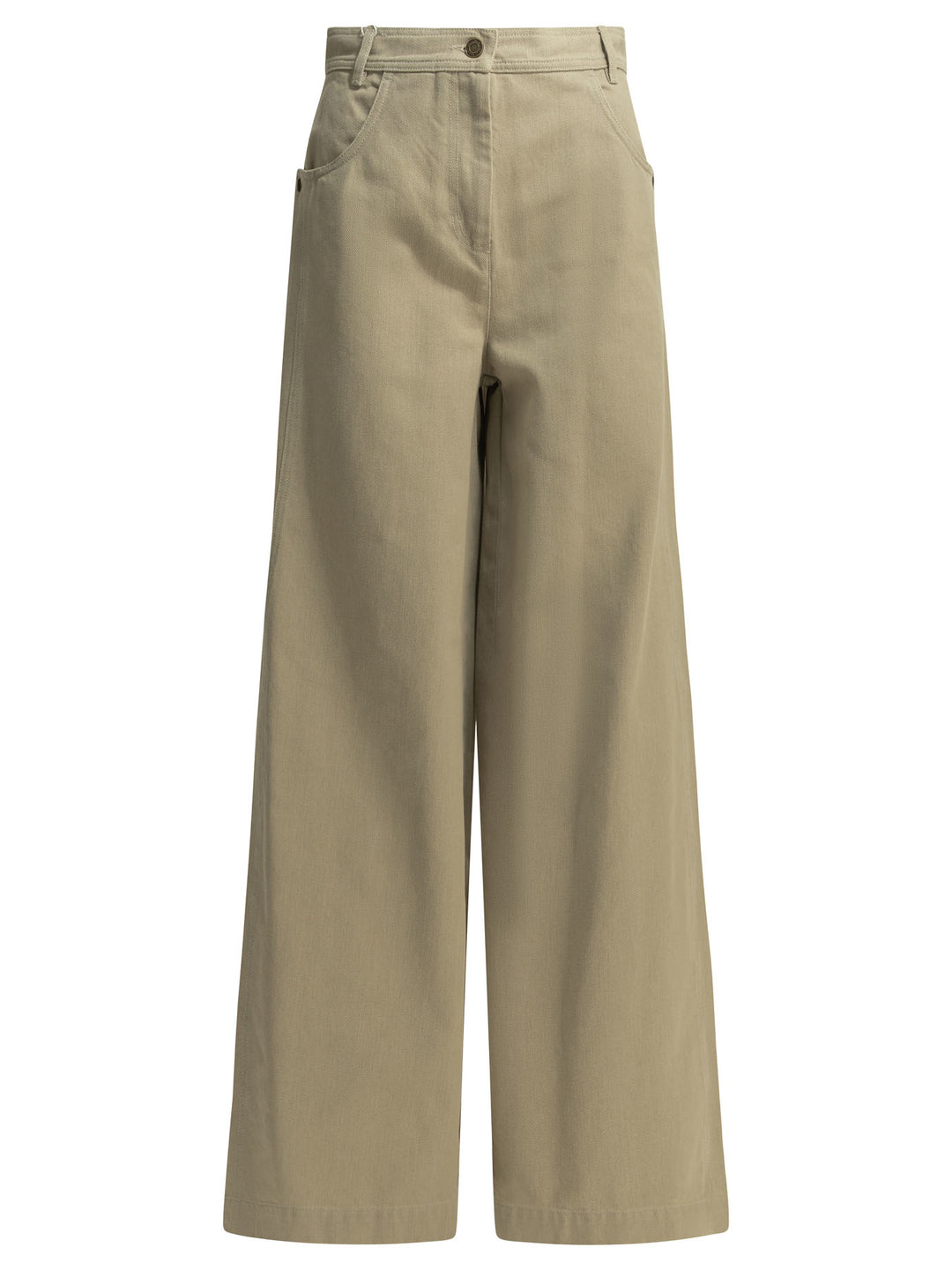 Max Mara Casual Wide-Leg Pants Trousers - Beige | 7788ac8231eef4038210c613b3a37937fcc99bd1