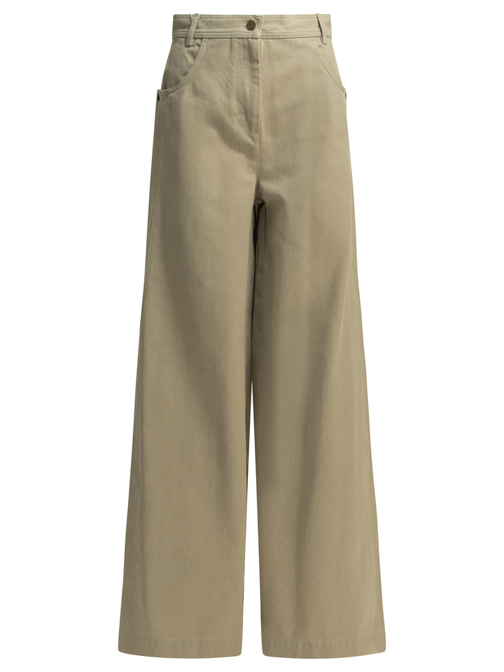 Max Mara Casual Wide-Leg Pants Trousers - Beige | 7788ac8231eef4038210c613b3a37937fcc99bd1