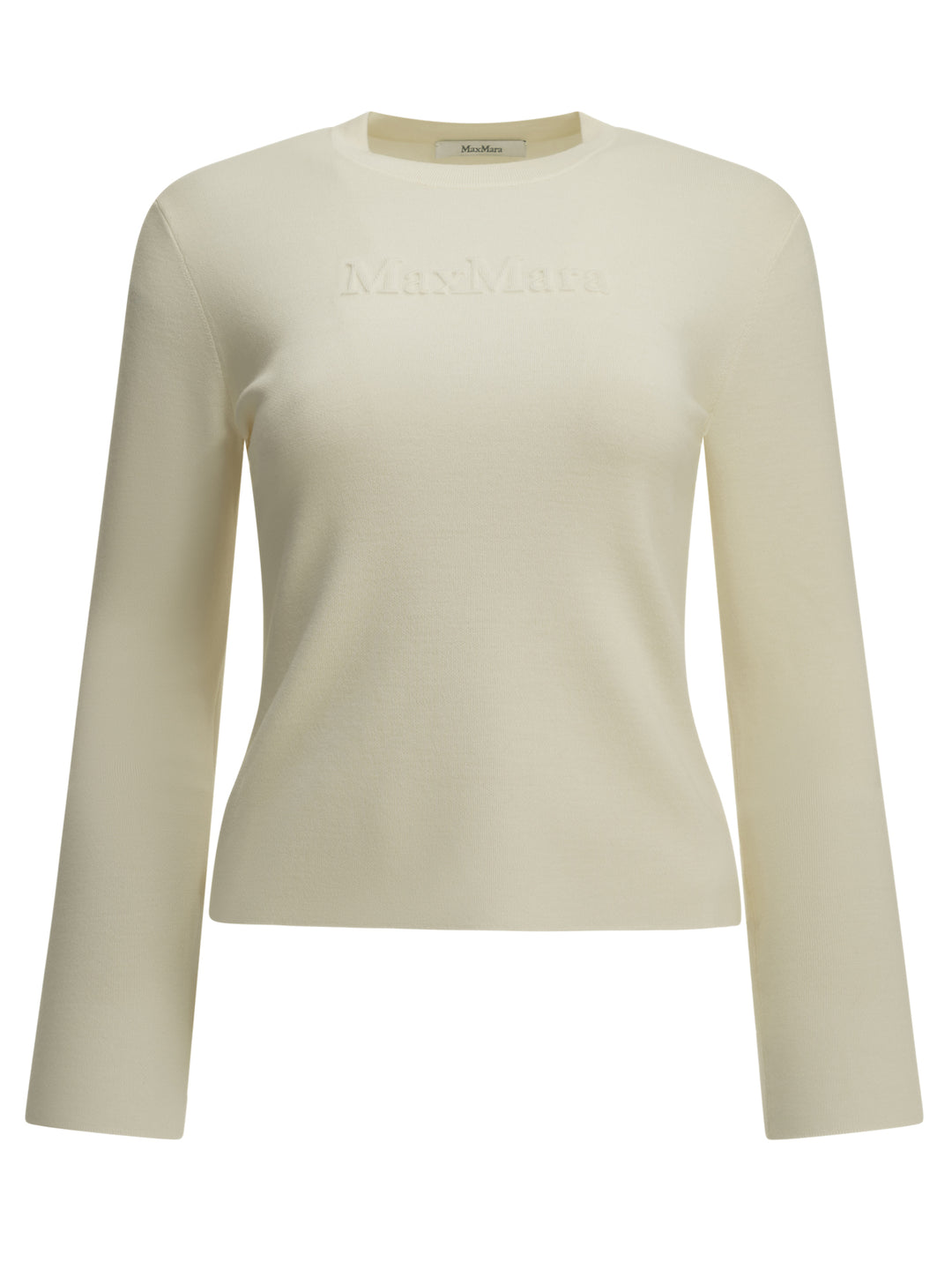 Max Mara Round-Neck T-Shirt Made Of Virgin Wool T-shirts - Bianco | b0ff5912e08d00b58aa652d92e5abcc85bf4a8eb