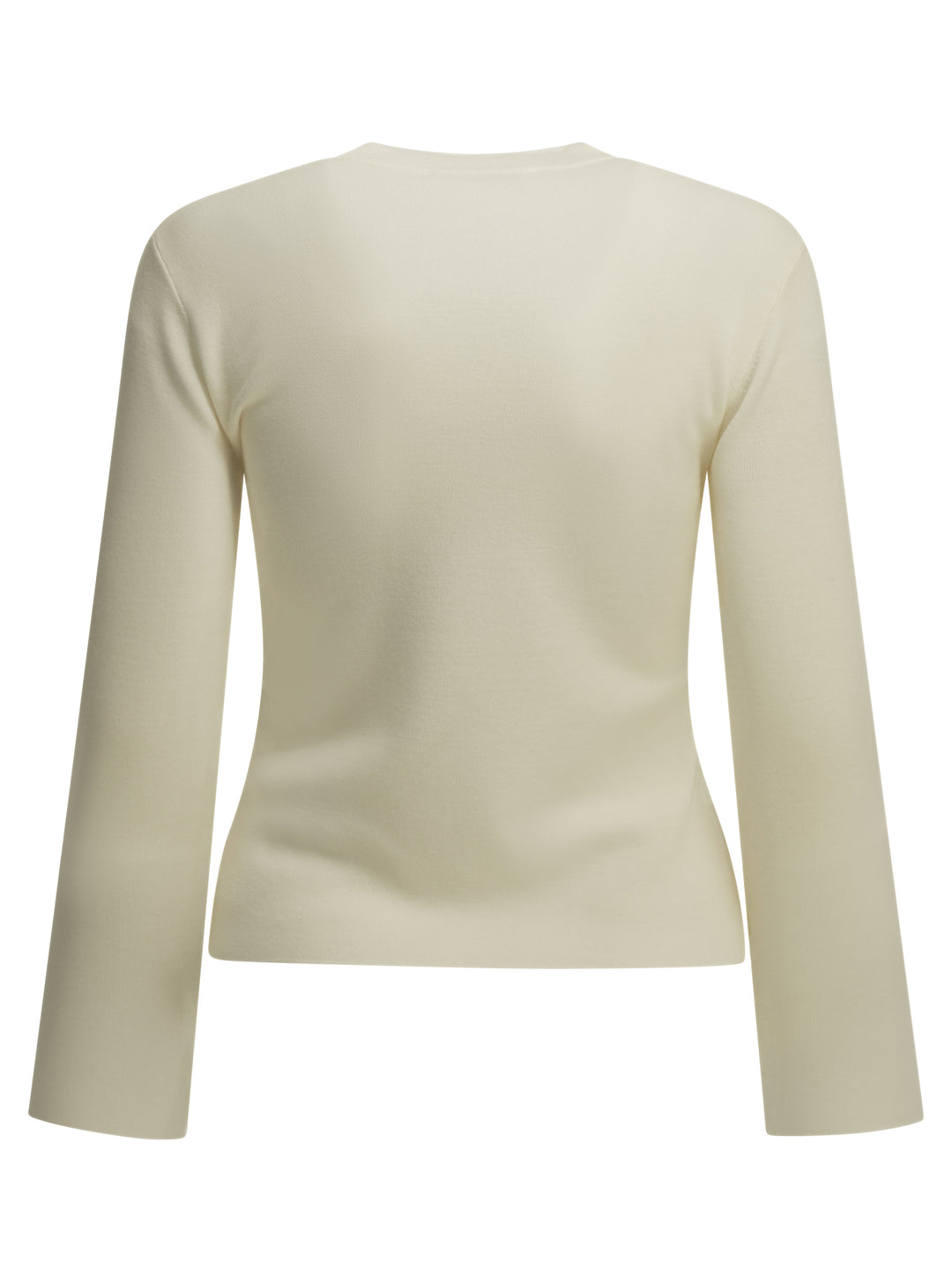 Max Mara Round-Neck T-Shirt Made Of Virgin Wool T-shirts - Bianco | a876b9628794be663abd4f6a11b47a6bcb6817b2
