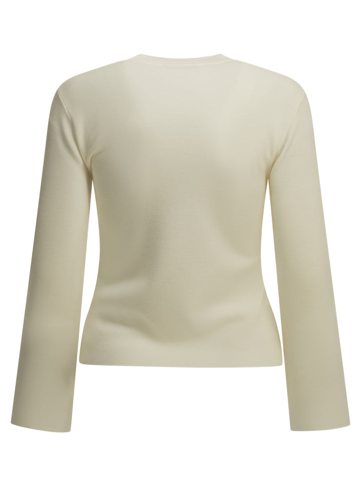 Max Mara Round-Neck T-Shirt Made Of Virgin Wool T-shirts - Bianco | a876b9628794be663abd4f6a11b47a6bcb6817b2