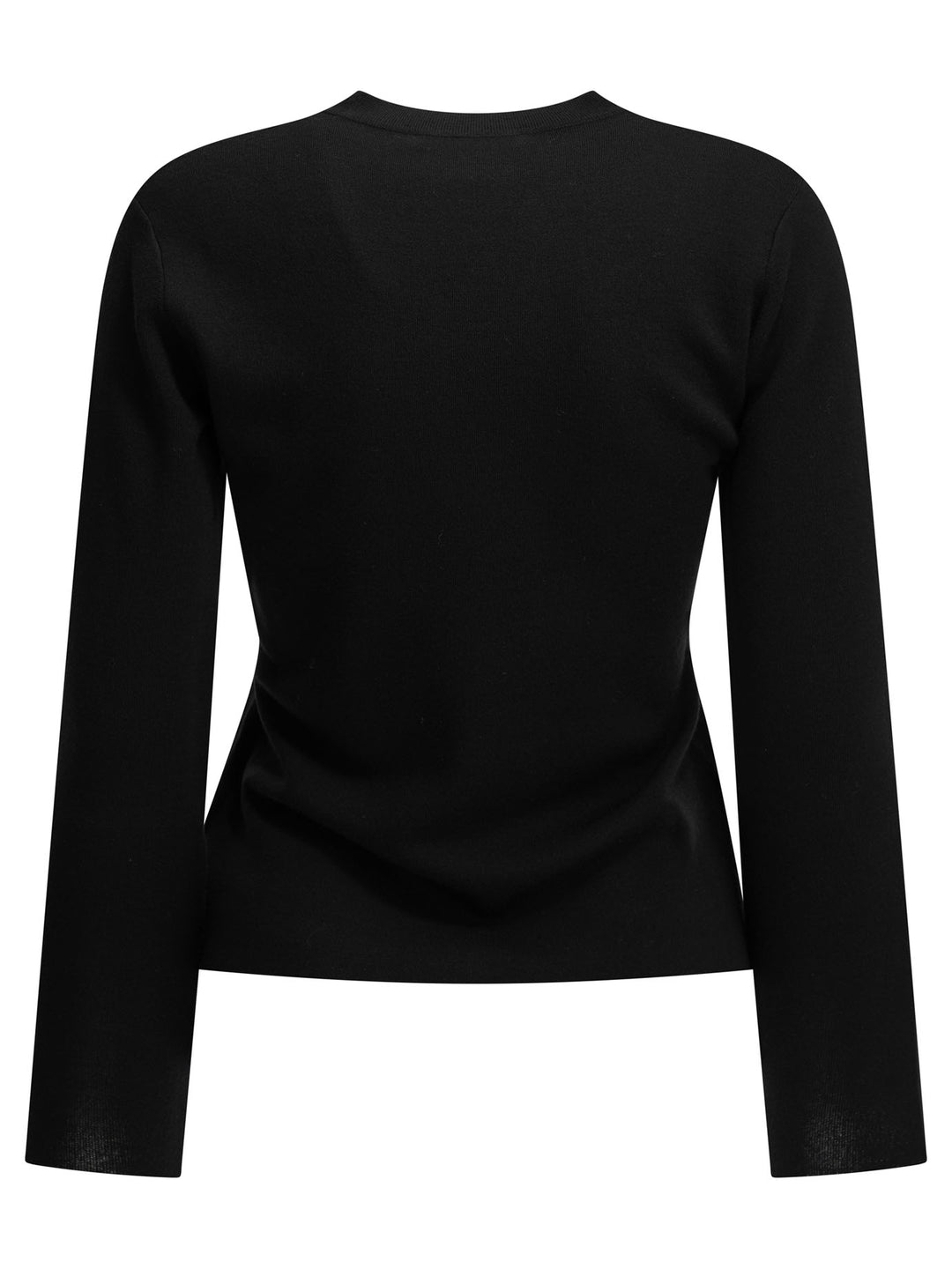Max Mara Round-Neck T-Shirt Made Of Virgin Wool T-shirts - Nero | f4e5ee9e08c9530d6183da8a835aefcd719b660f