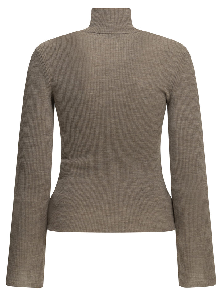 Max Mara Virgin Wool Turtleneck Sweater Knitwear - Beige | 77386c901e470fda5427e418a6a39168b5d7a176