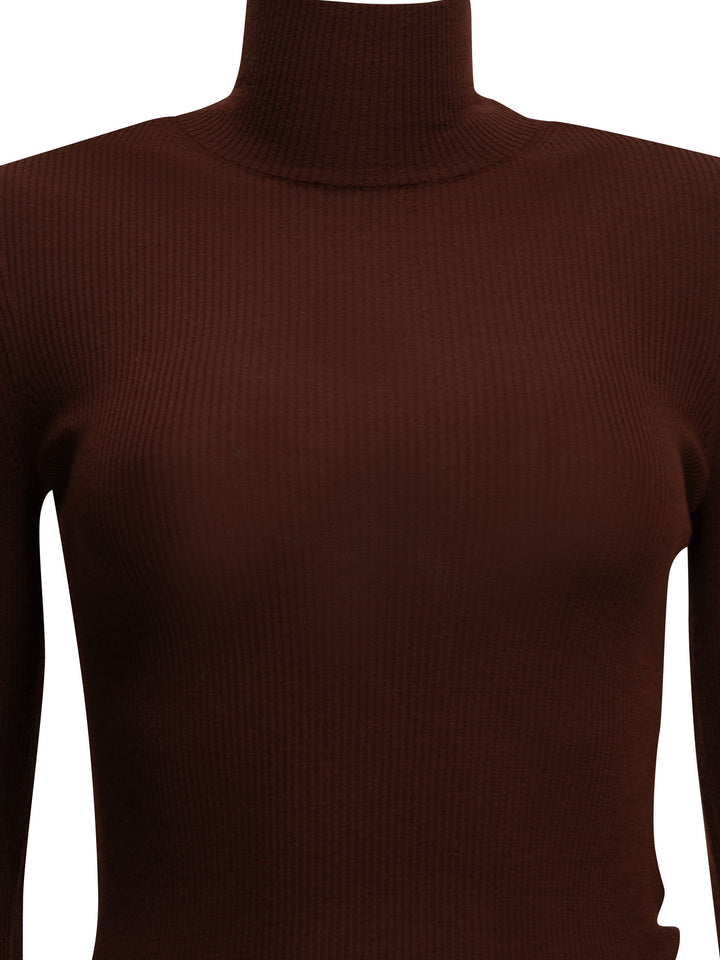 Max Mara Virgin Wool Turtleneck Sweater Strickware Bordeaux