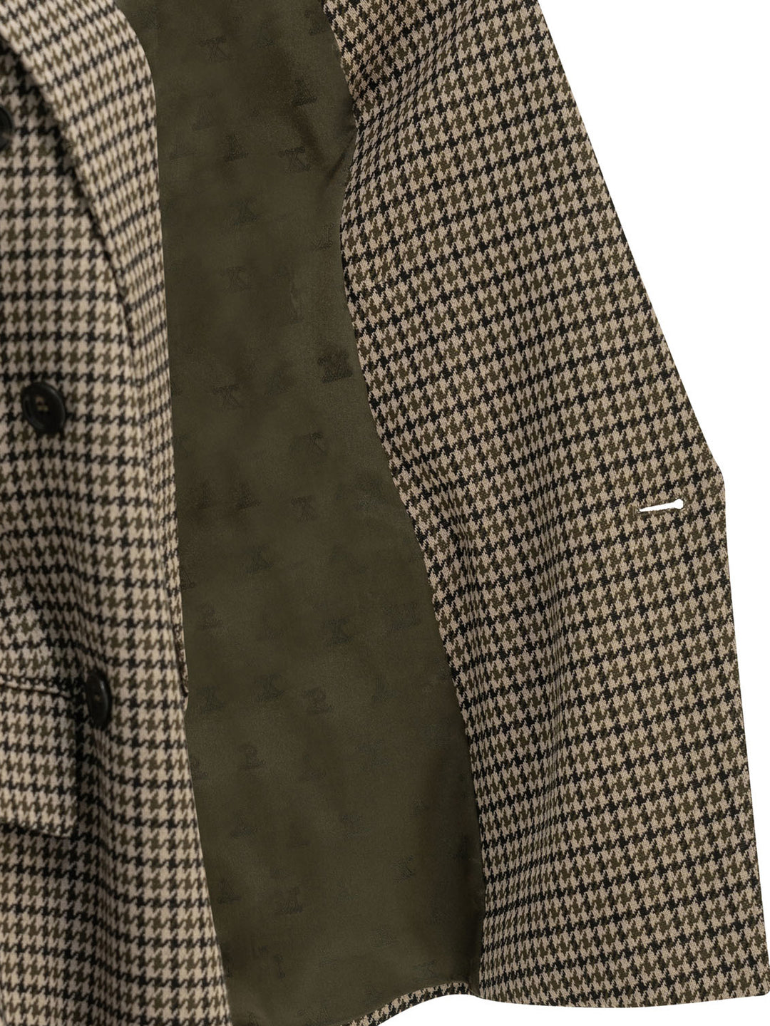 Max Mara Double-Breasted Houndstooth Blazer Jackets and Coats - Marrone | 349ee90ef807e275503323c53536a4860ea0299c