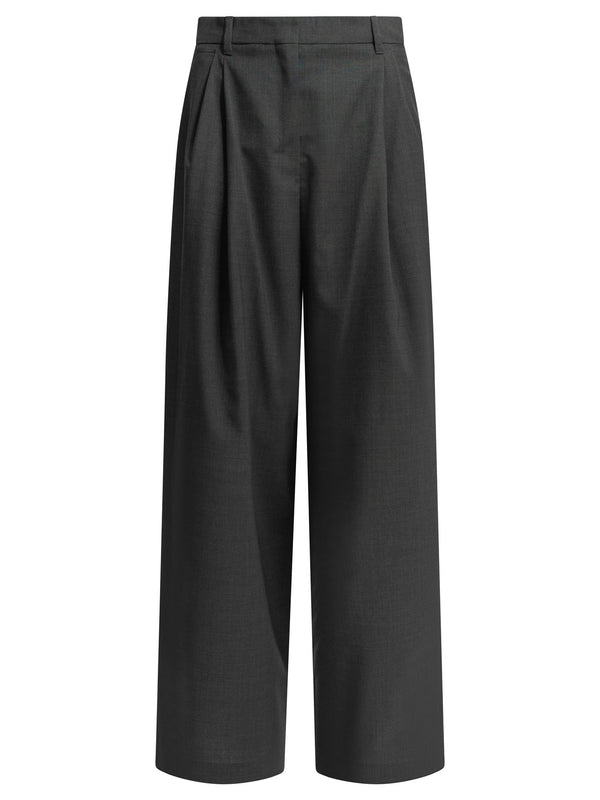 Tailored Wool Pants Trousers Grey