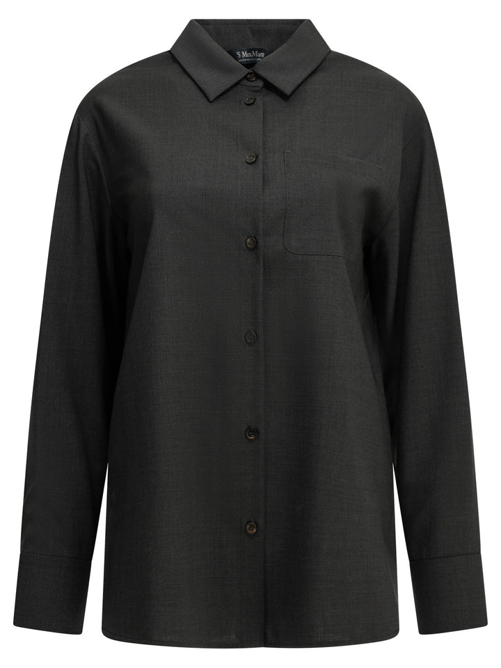 Max Mara S Casual Shirt Made Of Virgin Wool Shirts - Grey | 9fafb9e042c9eb625682aedbe143753d24619c38