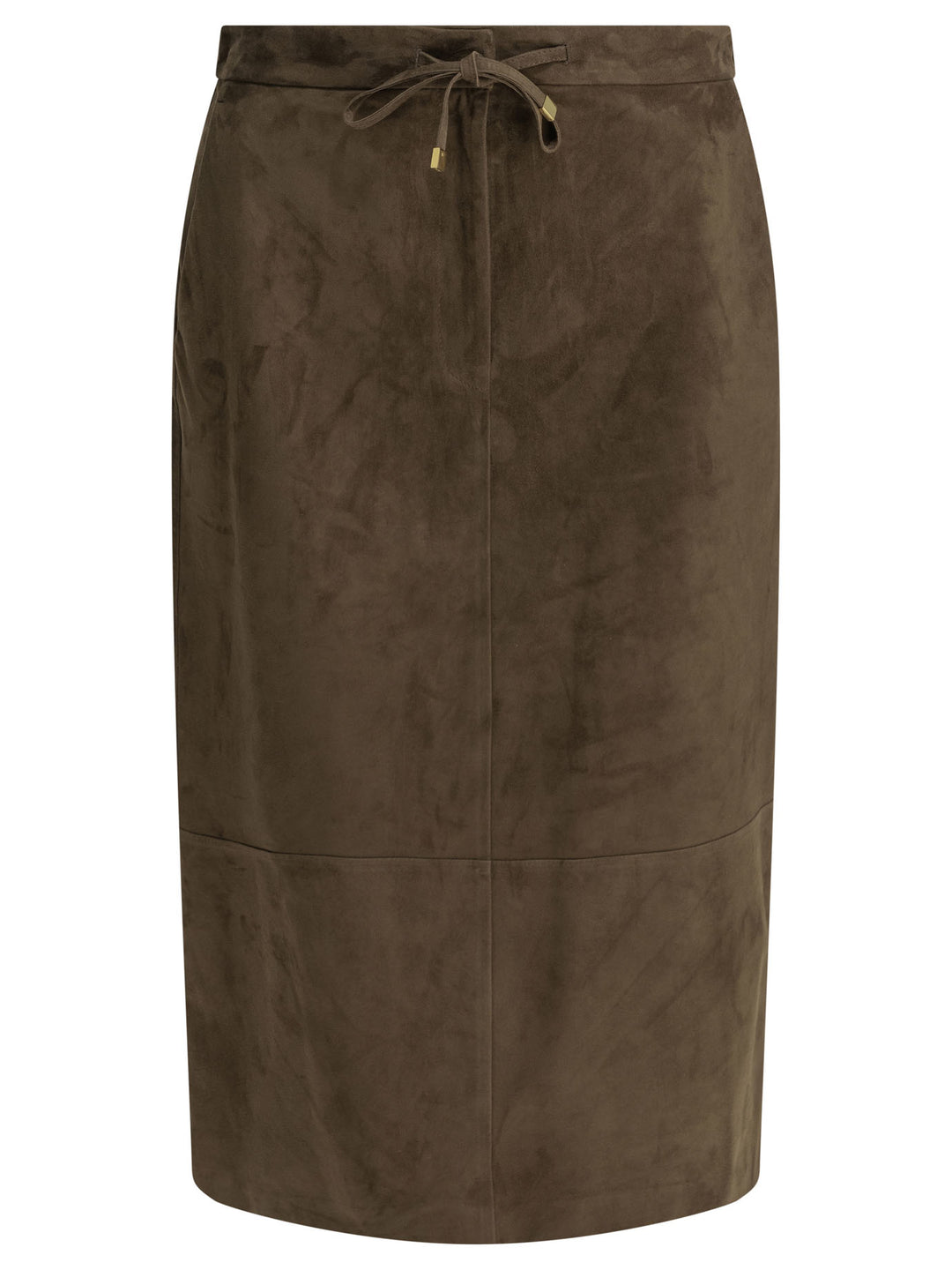 Max Mara S Suede Leather Midi Skirt Gonne - Marrone | 229b0037b095d2a088ae8975003d37c7e4940de9