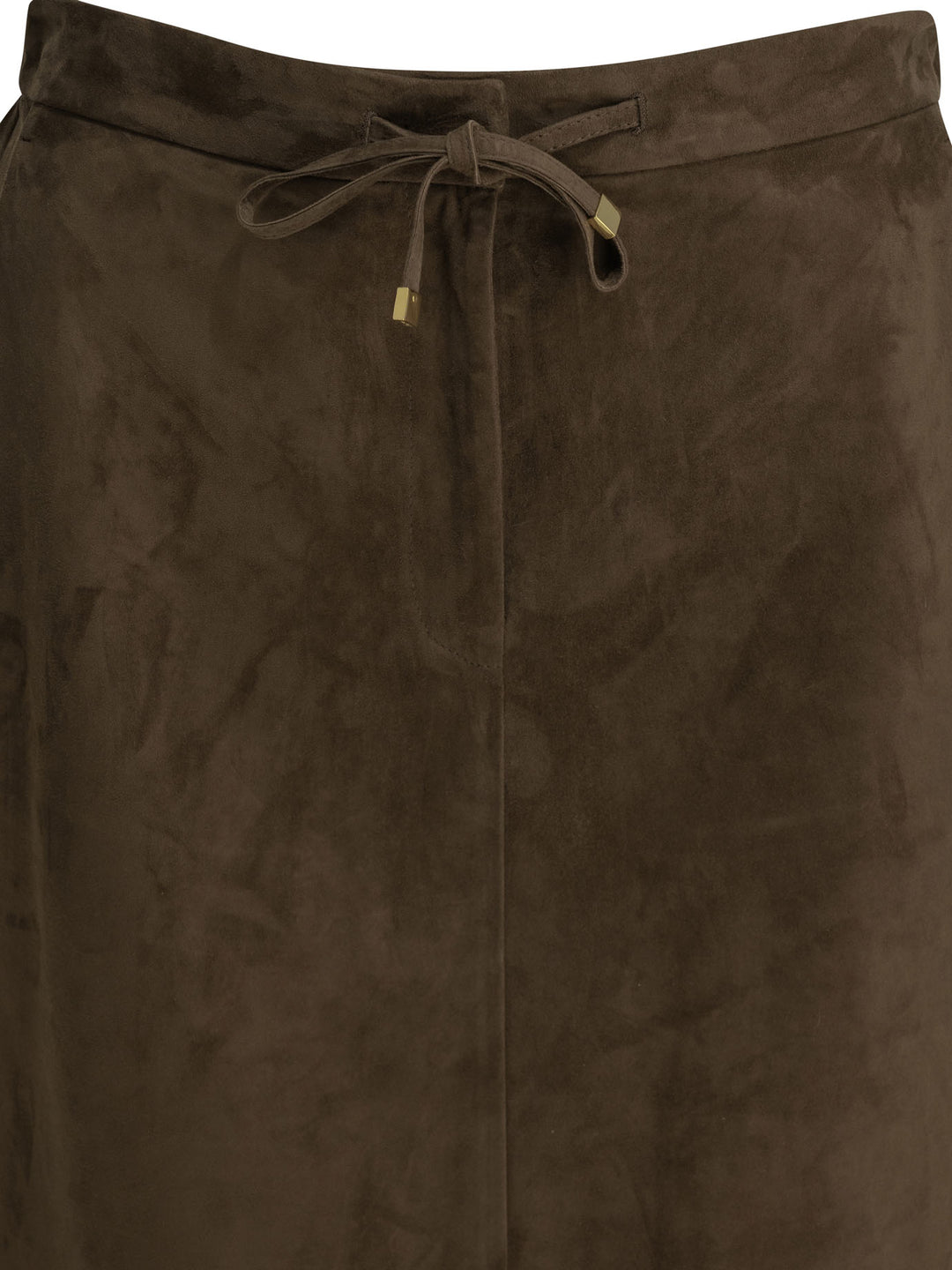 Max Mara S Suede Leather Midi Skirt Gonne - Marrone | 34a8b56579931639a2425e44df3a0d1124e6b662