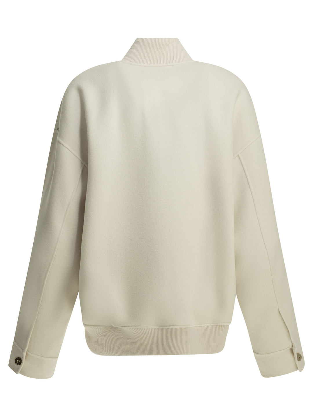 Max Mara Sportmax Virgin Wool Bomber Jacket Jackets and Coats - Bianco | 42548c5add1ed476b67b7d610cb39e58094b56f0