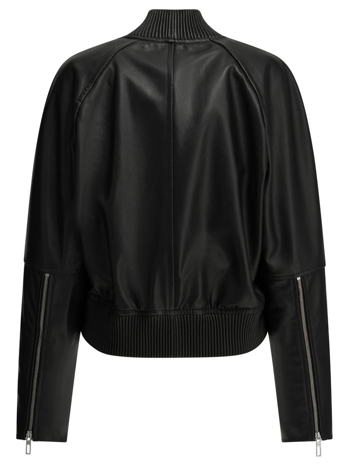 Max Mara Sportmax Nappa Leather Jacket Jackets and Coats - Nero | 543dde08b4acf45bc76a6441345bae571cd29ac9