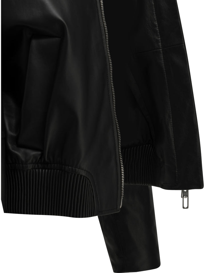 Max Mara Sportmax Nappa Leather Jacket Jackets and Coats - Nero | 12c4777128be46197d5439df09ab8d1d02d93e1a