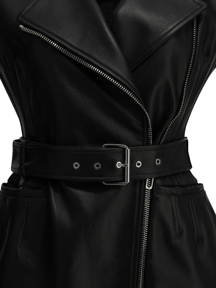Max Mara Sportmax Sleeveless Leather Jacket Jackets and Coats - Nero | 0e5f4dcae06774d5edac6389ba888f3c1e257a45